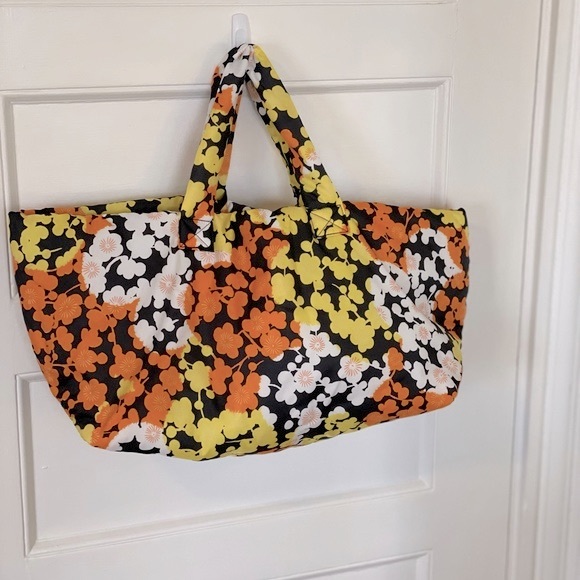 MCQ ALEXANDER MCQUEEN Puffy Floral Print Tote Bag with Mini Pouch Bag - New - Picture 8 of 13